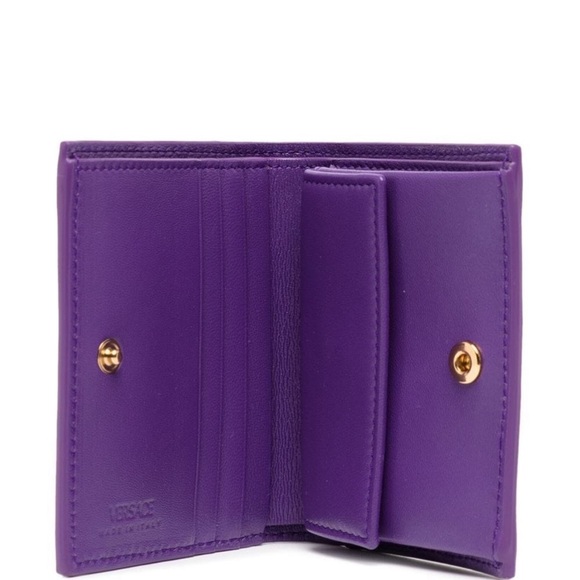 Versace Greca goddess logo monogram calf leather compact wallet NEW - Picture 3 of 10